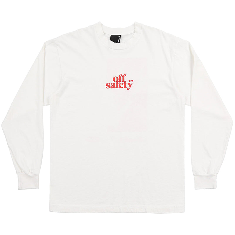 OFF SAFETY AALIYAH NAILS DID LONGSLEEVE TEE // WHITE