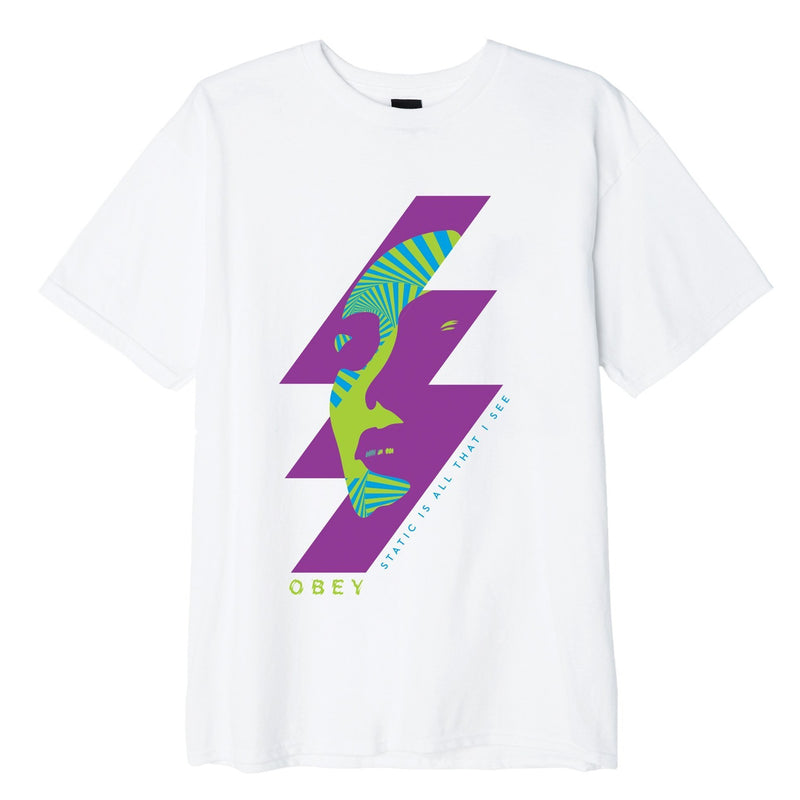 OBEY STATIC FUTURE TEE // WHITE