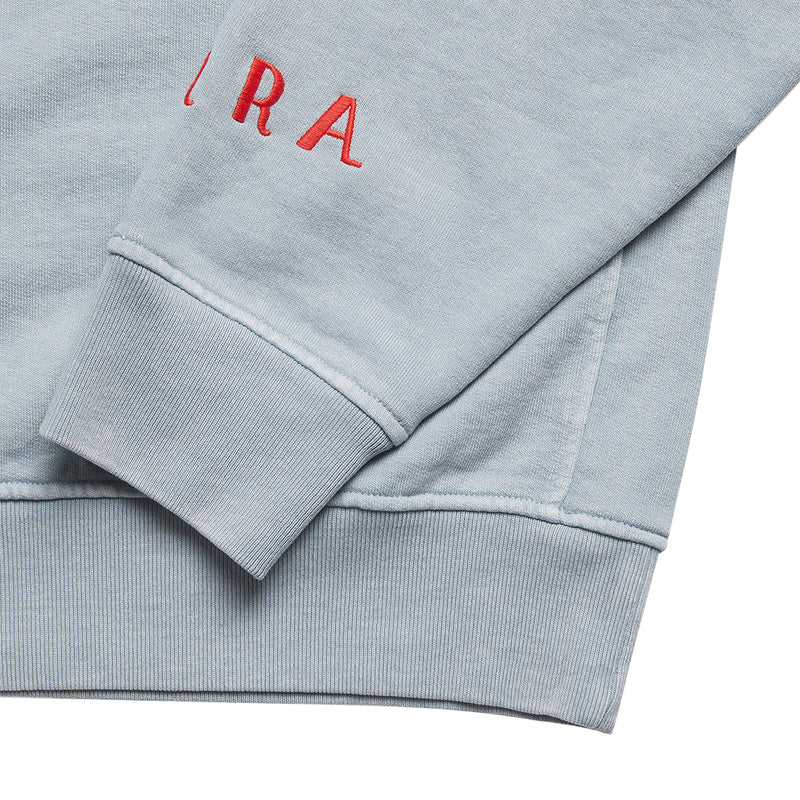 BY PARRA UPSIDE DOG RACE CREW NECK SWEATSHIRT // DUSTY BLUE
