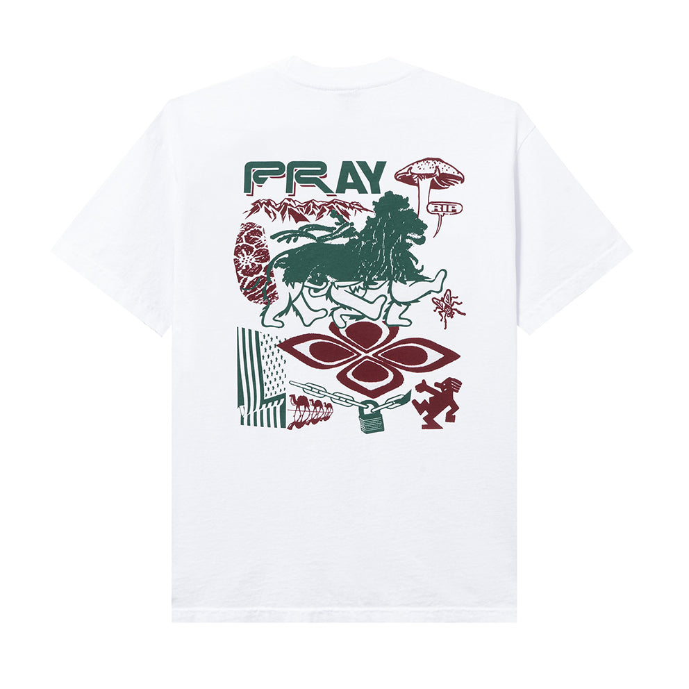 Powers Supply PRAY COLLAGE SS TEE PS0901 WHITE