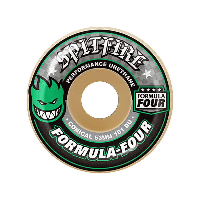SPITFIRE WHEELS FORMULA FOUR 101D CONICAL // GREEN PRINT