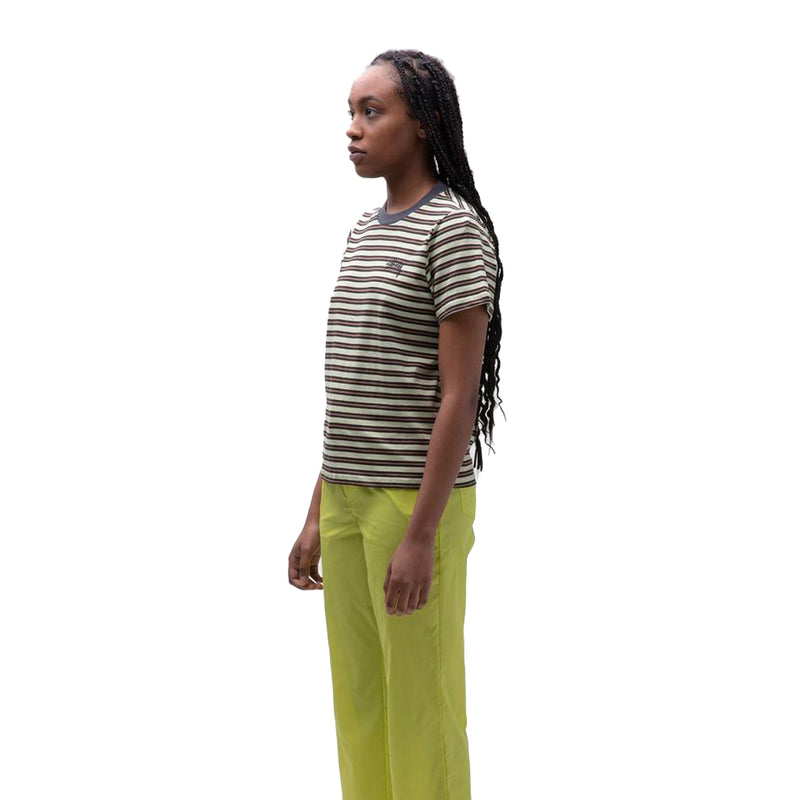 STÜSSY PRINTED STRIPE TEE // GREEN