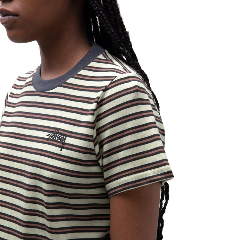 STÜSSY PRINTED STRIPE TEE // GREEN