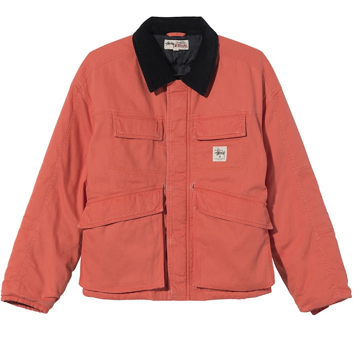 STÜSSY WASHED CANVAS SHOP JACKET // ORANGE