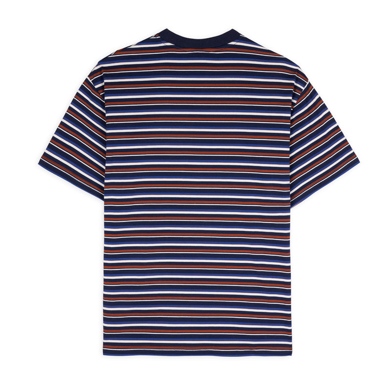 brain dead 002263NY01 nineties blocked striped t shirt navy