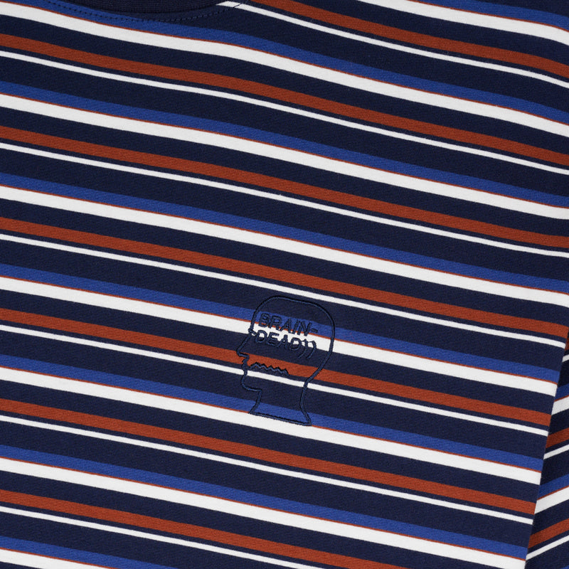 brain dead 002263NY01 nineties blocked striped t shirt navy