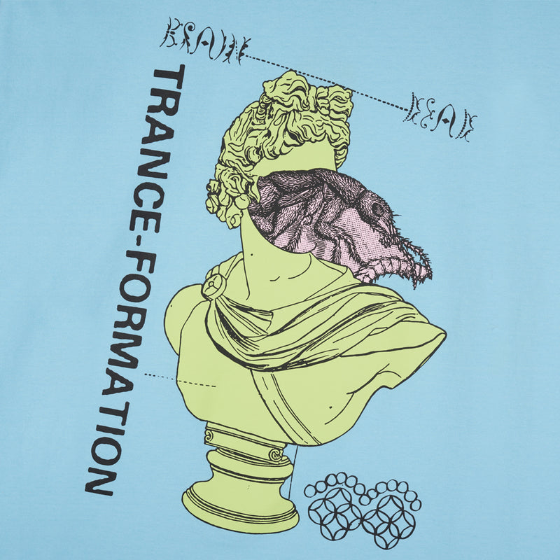 brain dead 002303BL09 trance formation t shirt light blue