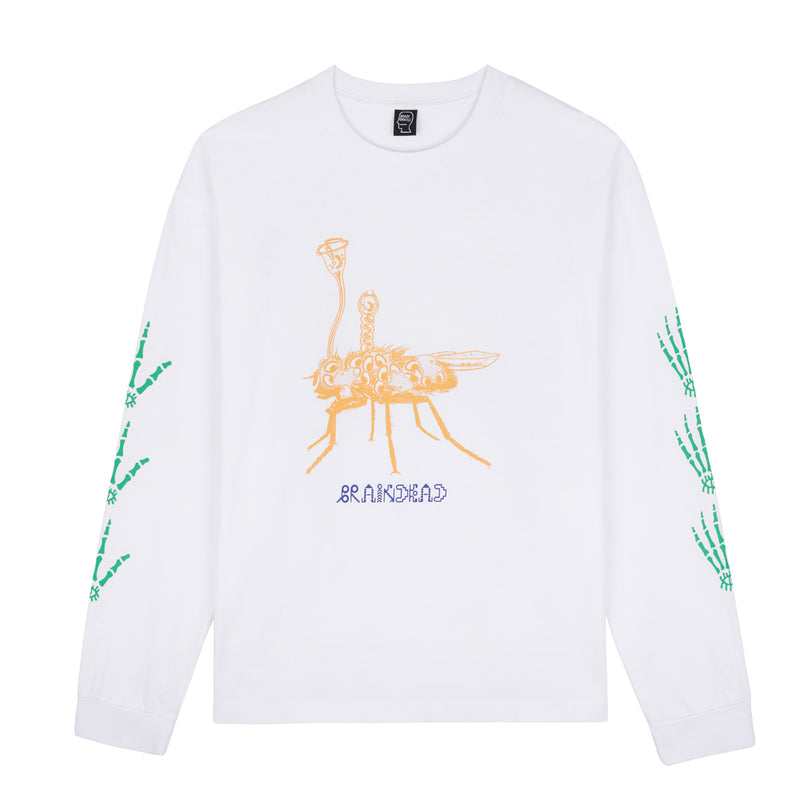 brain dead 002312WH01 worm in the apple long sleeve white