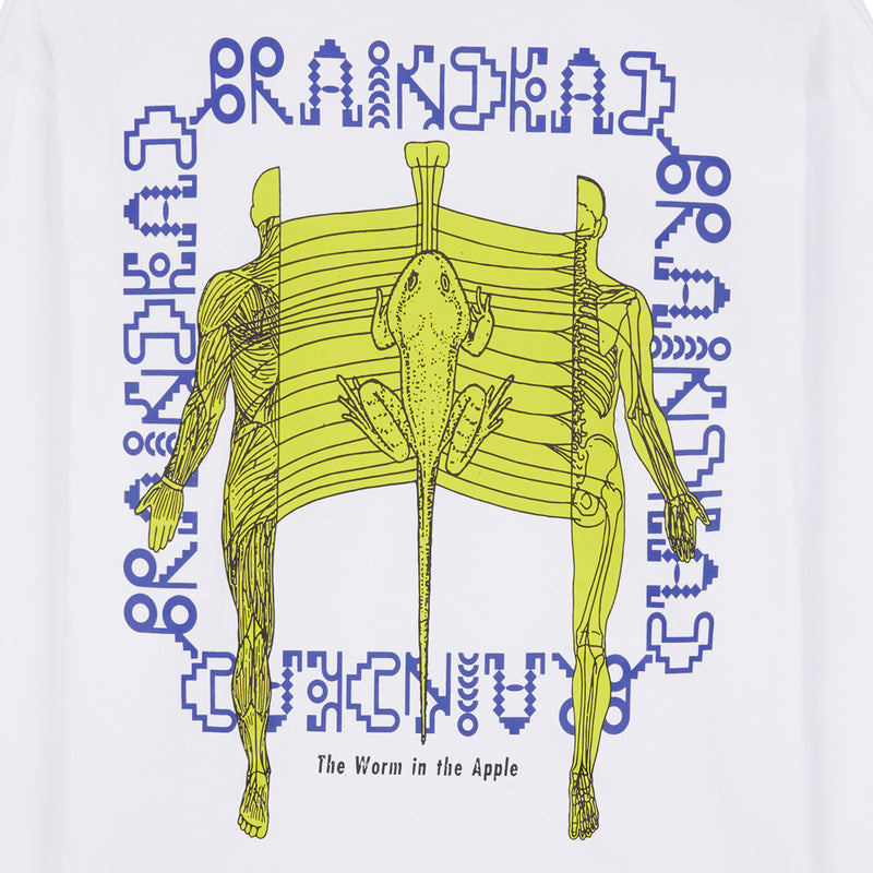brain dead 002312WH01 worm in the apple long sleeve white