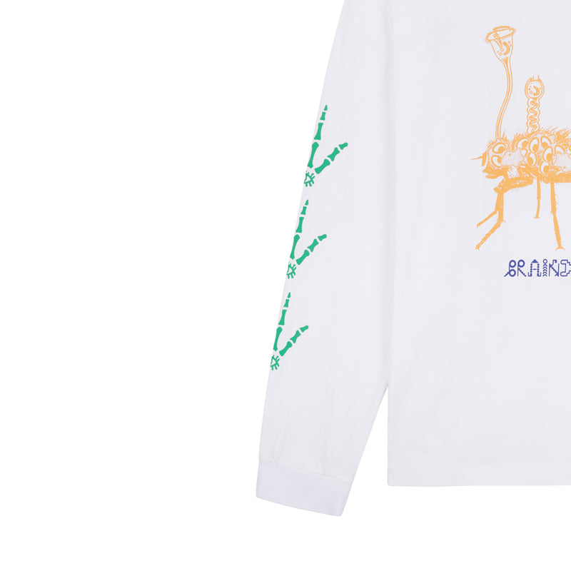 brain dead 002312WH01 worm in the apple long sleeve white