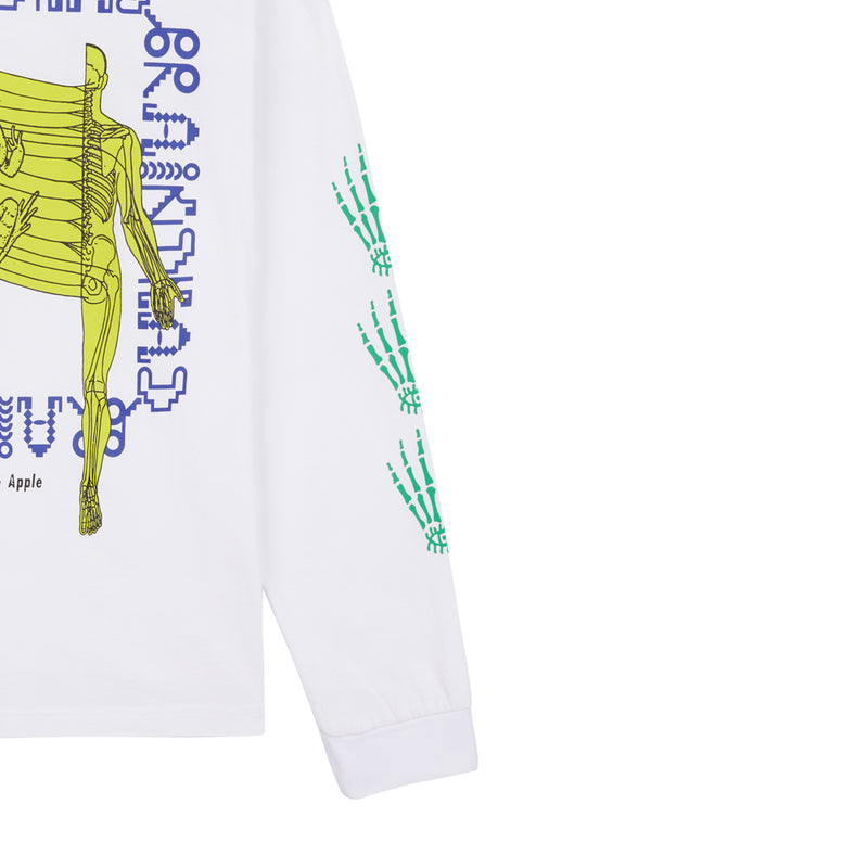 brain dead 002312WH01 worm in the apple long sleeve white