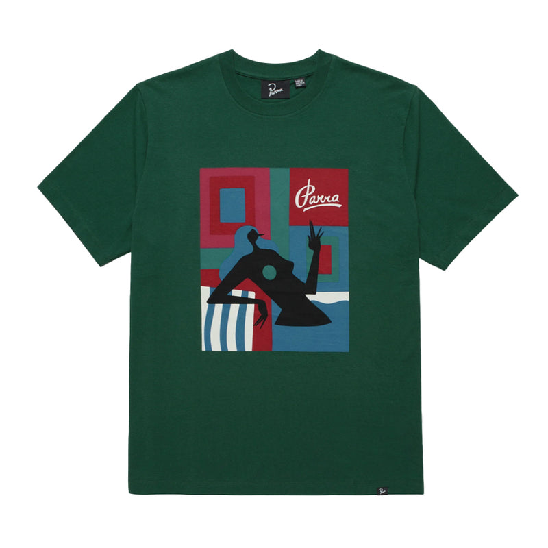 by parra 49300 hot springs t shirt pine green