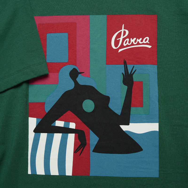 by parra 49300 hot springs t shirt pine green