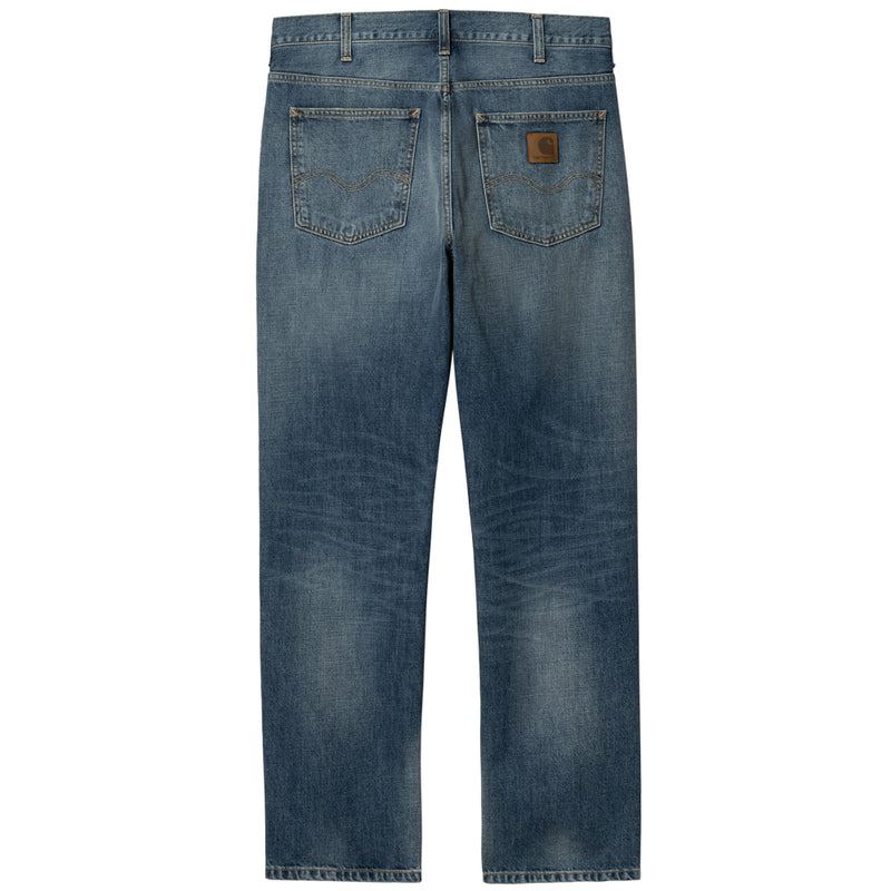 carhartt wip i023029 01 wh marlow pant blue mid used wash