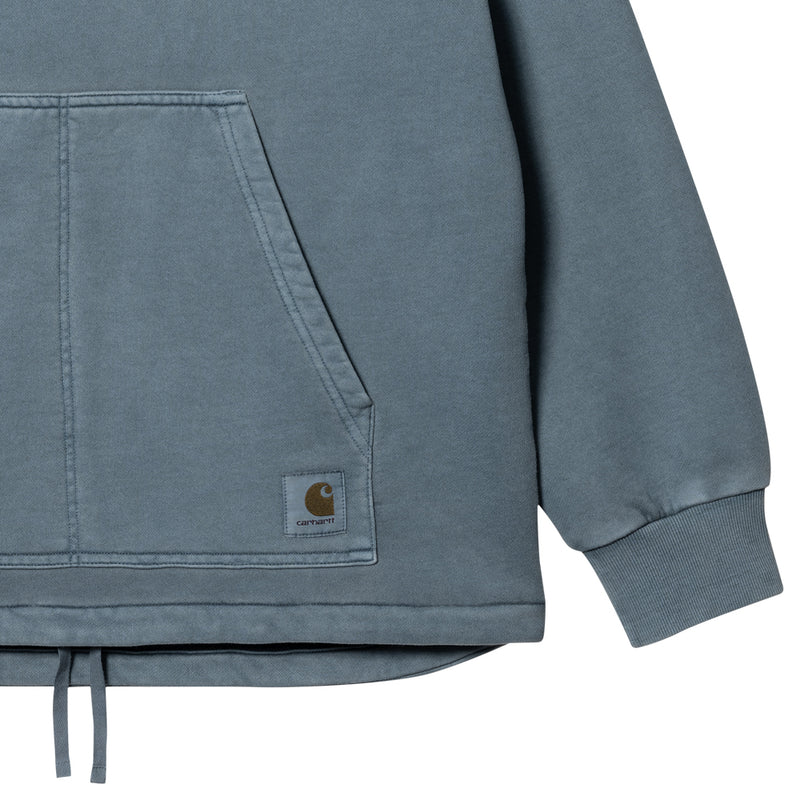 carhartt wip i031368 0wa gd hooded arling sweat storm blue garment dyed