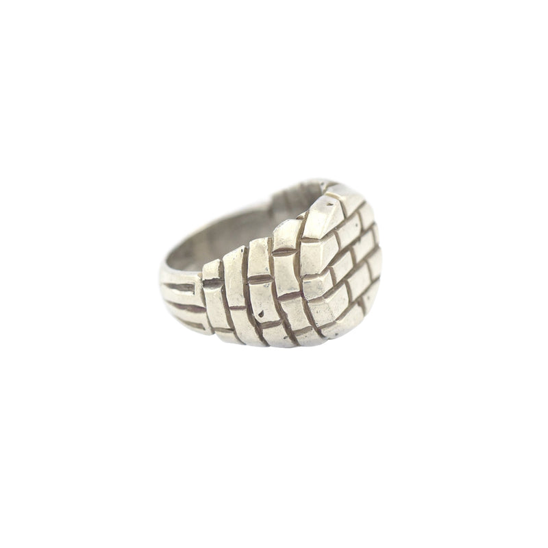 doryphoros bricks oval ring In 925 Silver handcarved & cast