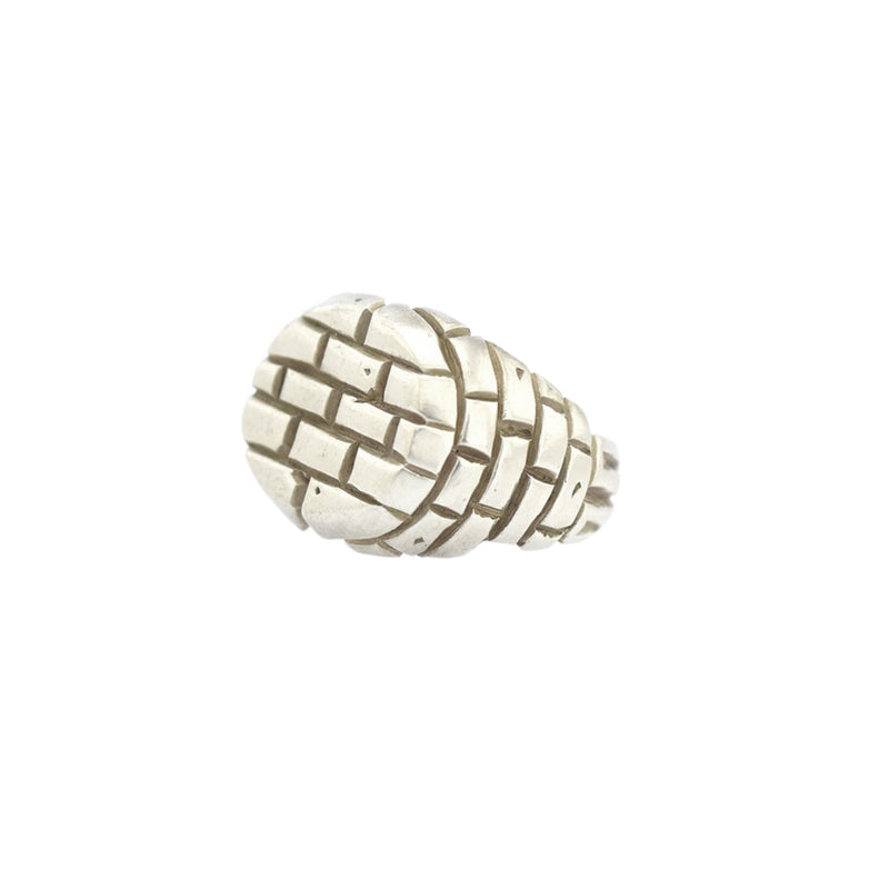 doryphoros bricks oval ring In 925 Silver handcarved & cast