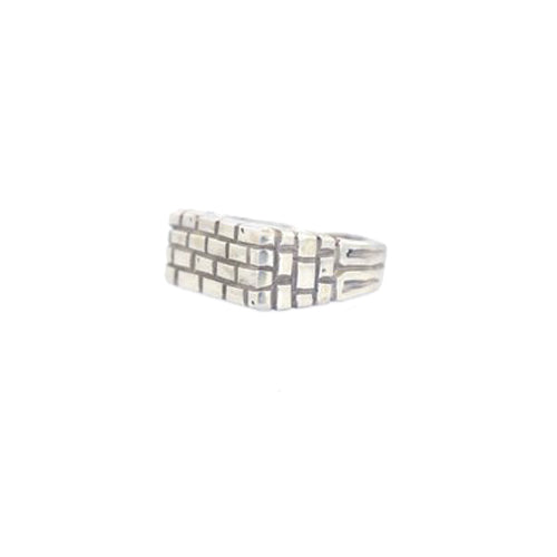 doryphoros bricks rectangular ring In 925 Silver handcarved & cast