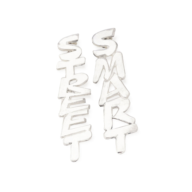 doryphoros street smart earrings In 925 Silver handcarved