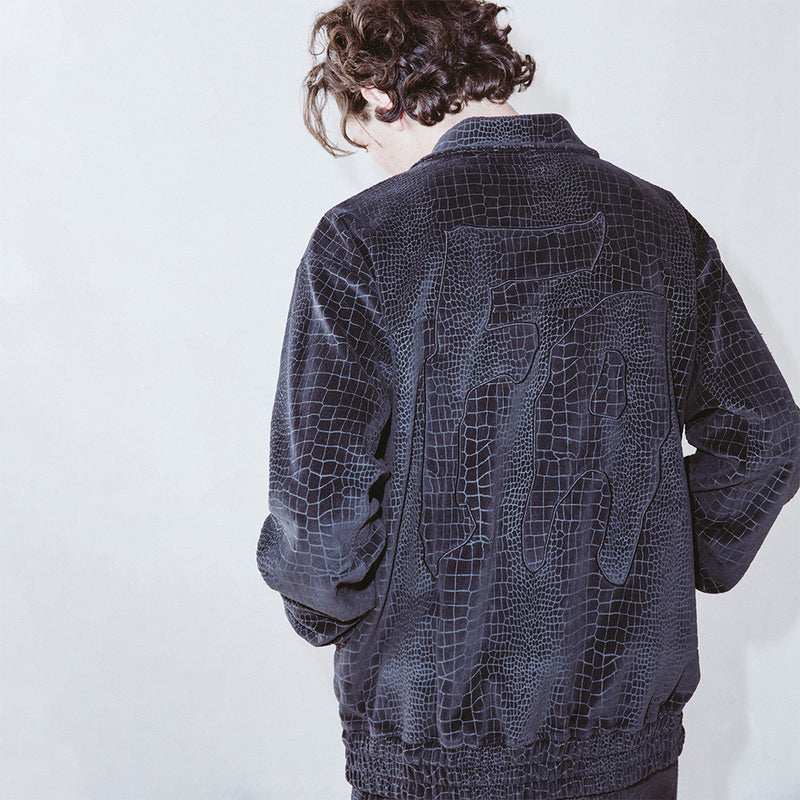 fucking awesome pn4136 velour croc track jacket black