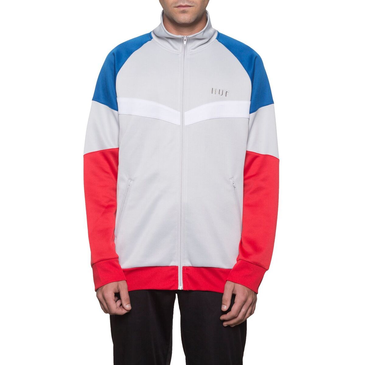 huf jk00042 sprinter track jacket light grey