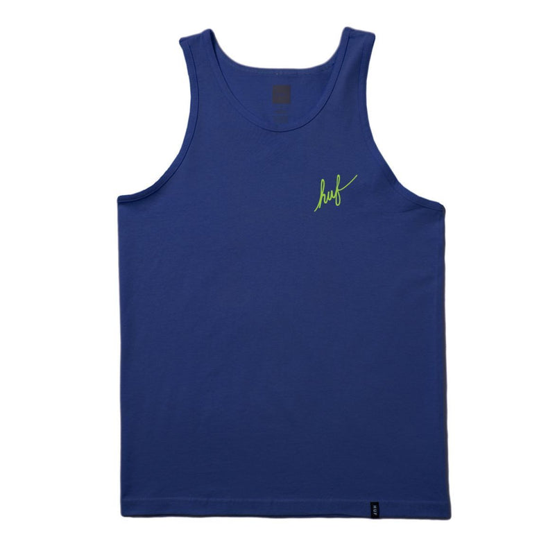HUF SCRIPT EMBROIDERED TANK // NAVY-The Collateral