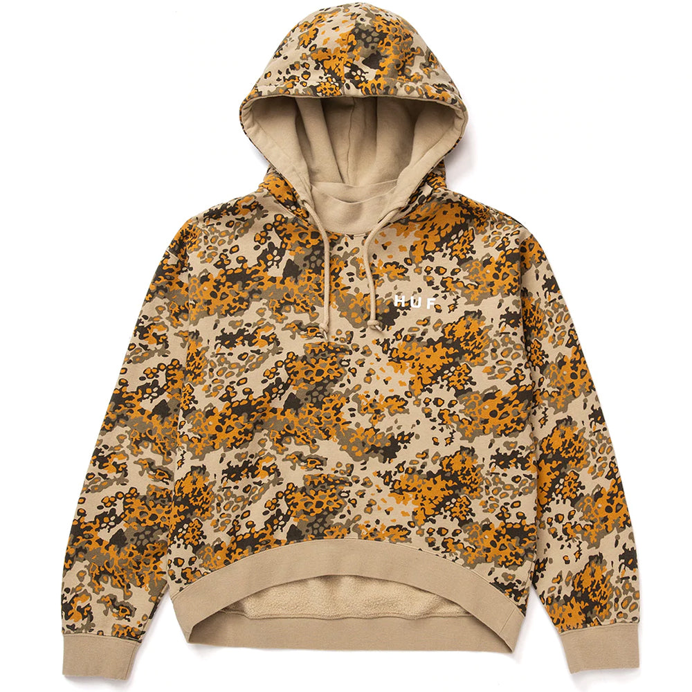 HUF CONTRA MOCKNECK P O HOODIE TAN CAMO