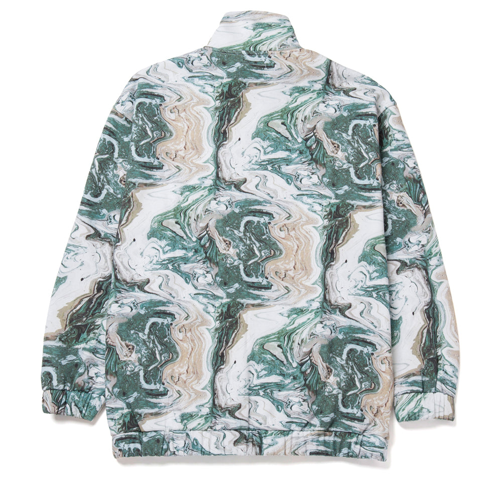 huf worldwide swirl oversized fleece full zip olive wfl0015 olive