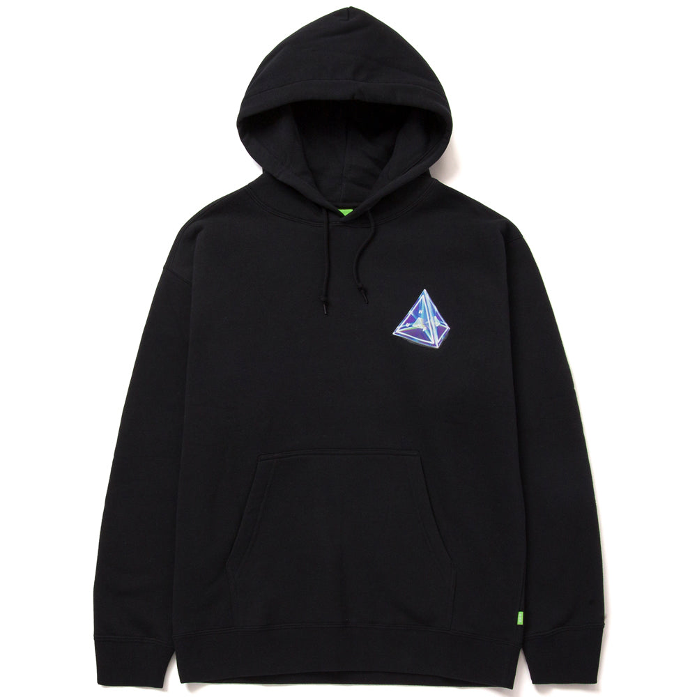 huf worldwide tesseract triple triangle pullover hoodie black pf00515 black