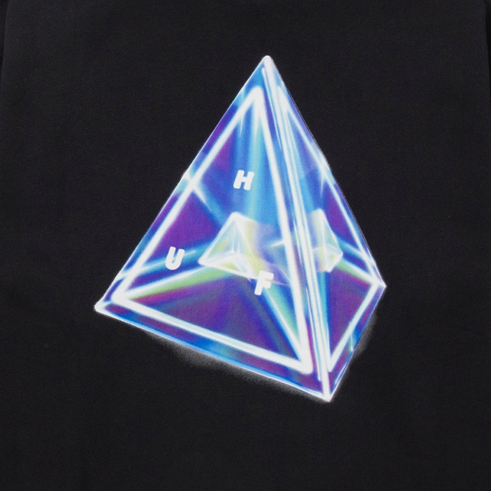 huf worldwide tesseract triple triangle pullover hoodie black pf00515 black