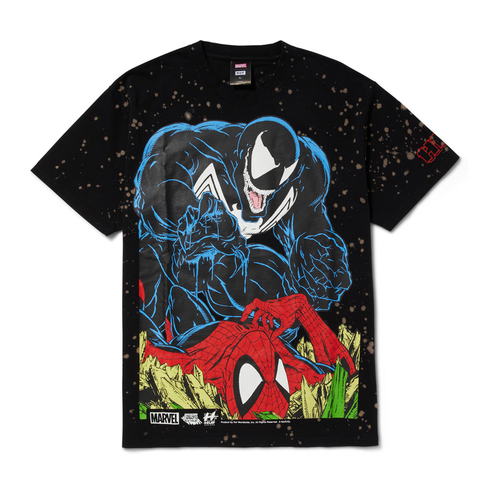huf worldwide x marvel spider man venom is back ss tee black ts02059 black