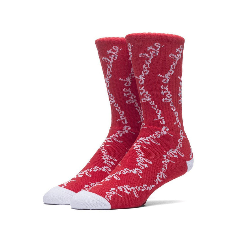 HUF X CHOCOLATE CHUNK CREW SOCKS // RED-The Collateral