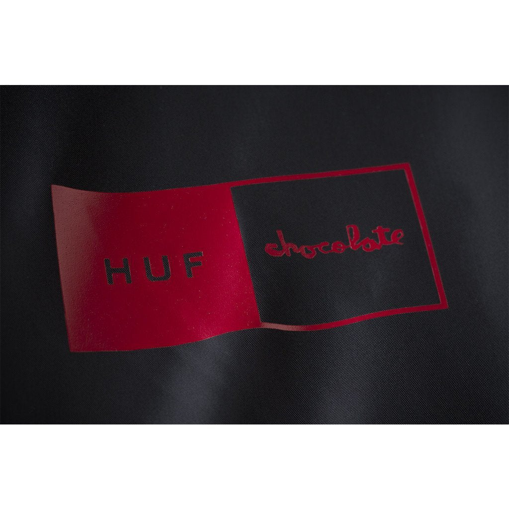 HUF X CHOCOLATE PACKABLE ANORAK // BLACK/RED-The Collateral
