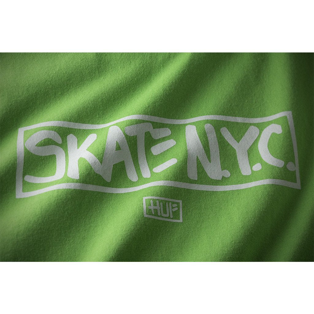 HUF X SKATE NYC ADDRESS TEE // LIME-The Collateral