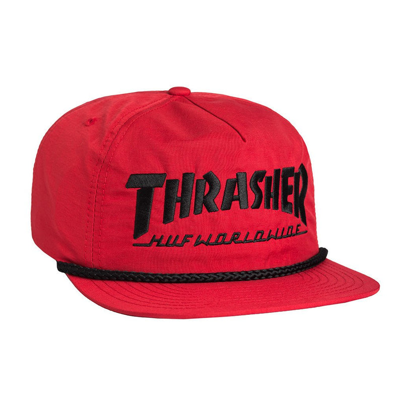 HUF X THRASHER COLLAB LOGO SNAPBACK // RED-The Collateral