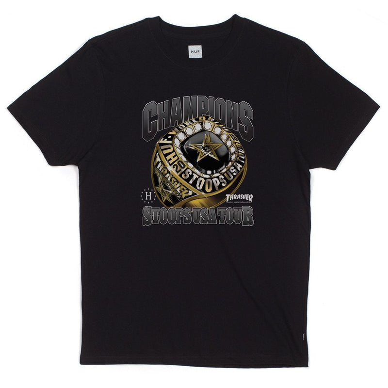 HUF X THRASHER WORLD CHAMPS TEE // BLACK-The Collateral
