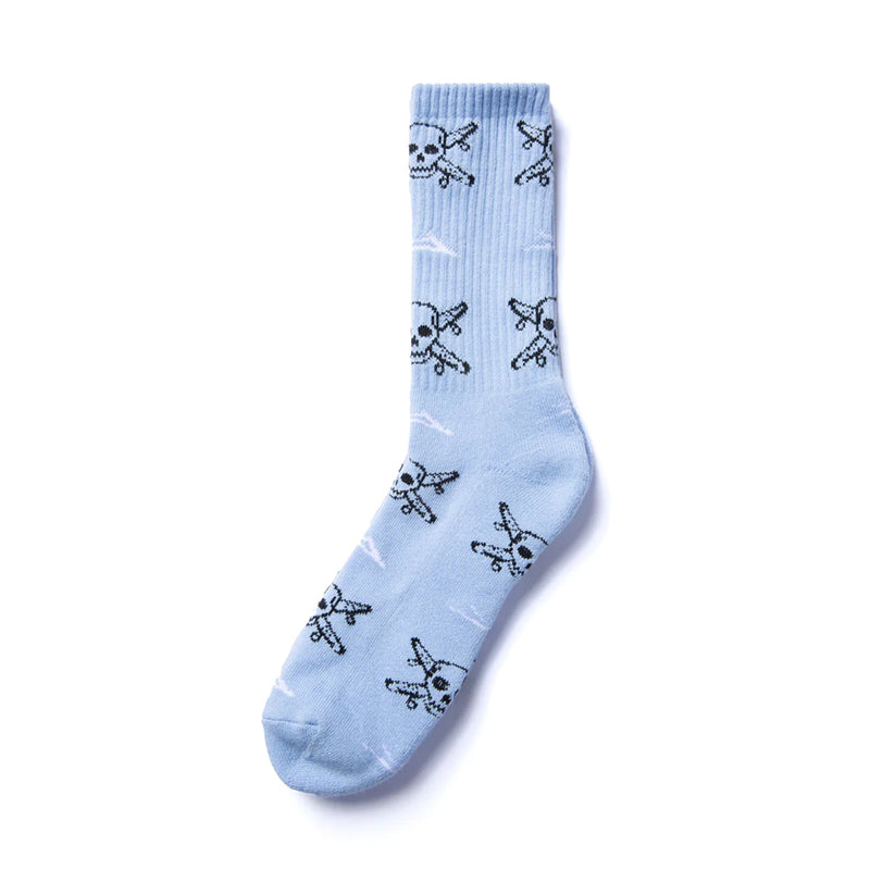 lakai la123109 lblue street pirate crew sock light blue