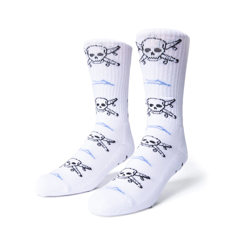 lakai la123109 white street pirate crew sock white