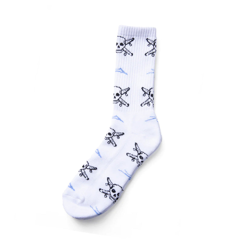 lakai la123109 white street pirate crew sock white