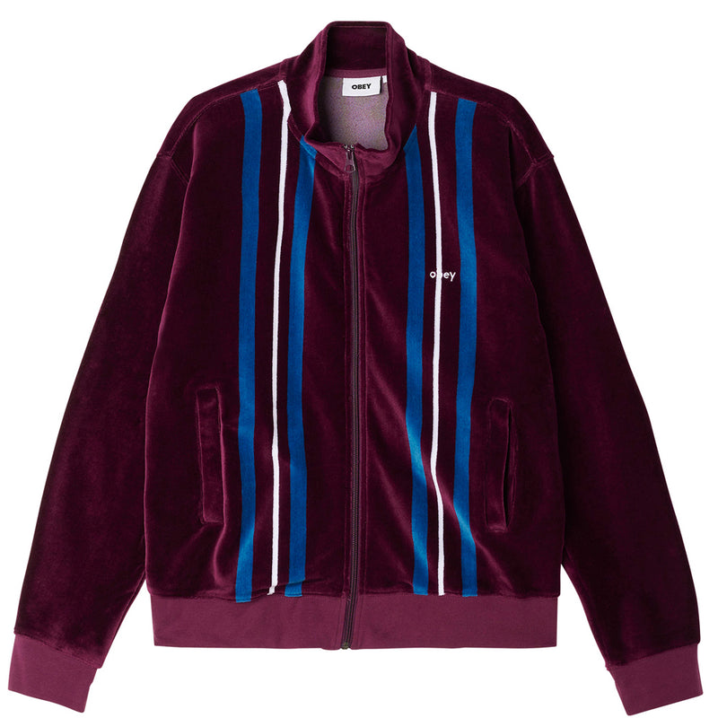 obey 111620077 provecal velout zip up mock bet beetroot multi