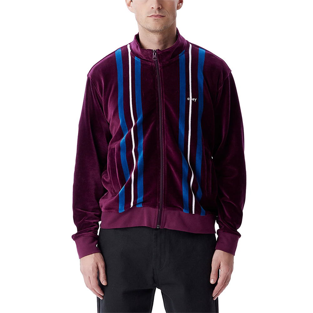 obey 111620077 provecal velout zip up mock bet beetroot multi