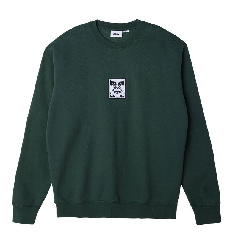 obey 112480112 obey icon extra heavy crew alpine green