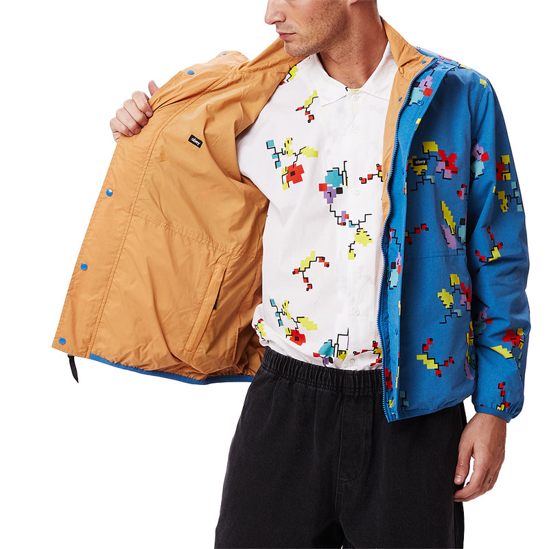 obey 121800495 digital reversible jacket atlantic blue multi atb