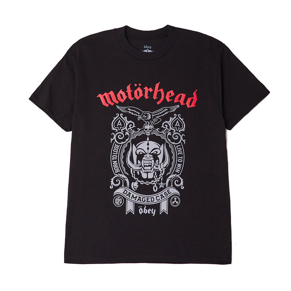 OBEY OBEY X MOTORHEAD DAMAGED CASE CLASSIC TEE // BLACK