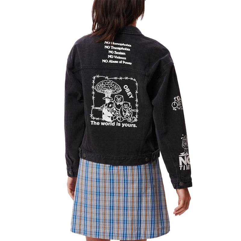 obey 221800390 obey denim jacket dusty black dba