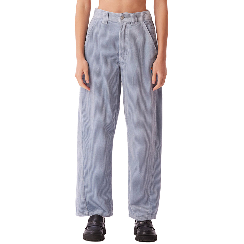 obey 242000111 luna baggy cord pant sec seal ice