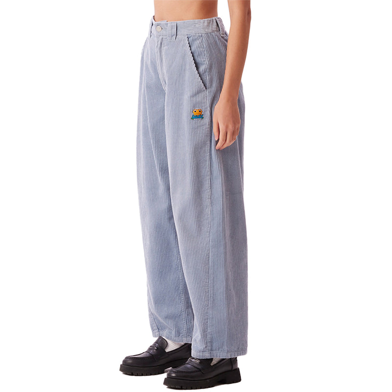 obey 242000111 luna baggy cord pant sec seal ice