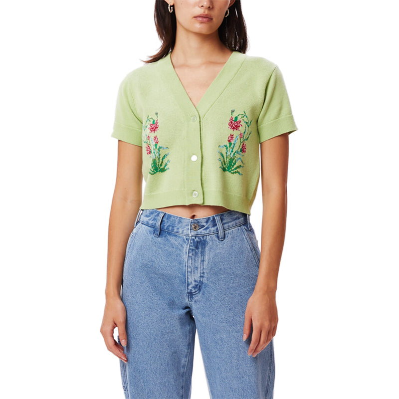 obey 251010060 poppy cropped cardigan aloe gel 