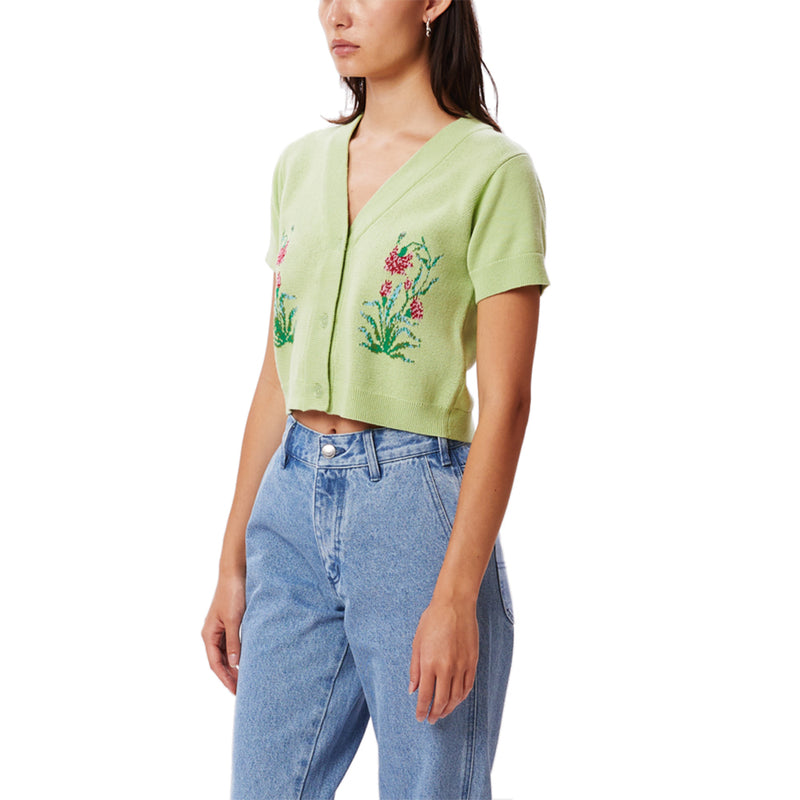 obey 251010060 poppy cropped cardigan aloe gel 