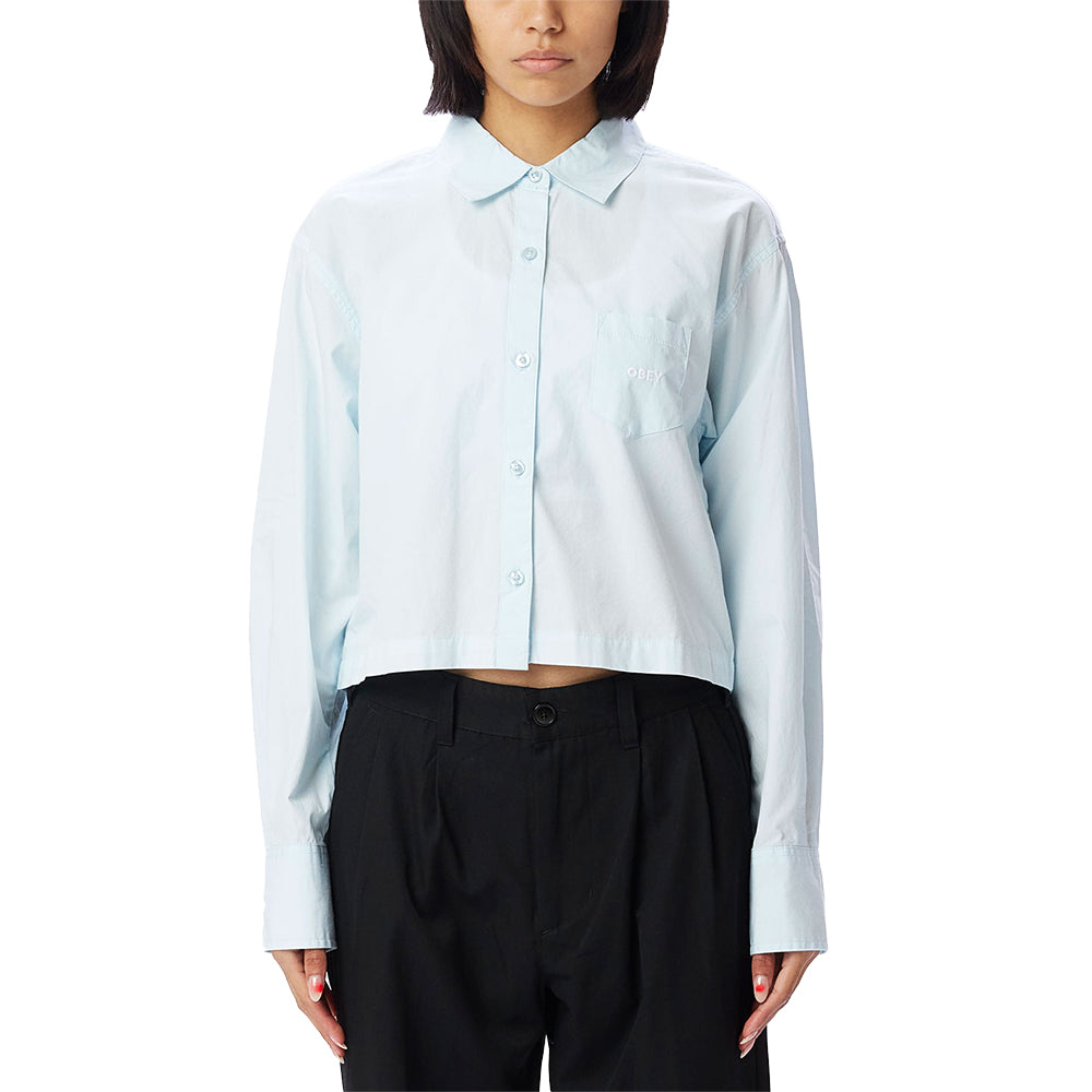 obey 281200119 ariel cropped shirt ice water